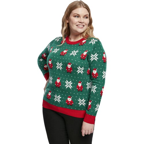 Urban Classics Ladies Santa Christmas Sweater x-masgreen 5XL