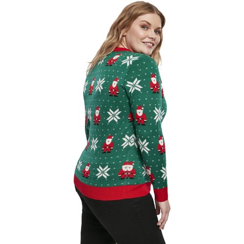 Urban Classics Ladies Santa Christmas Sweater x-masgreen 5XL