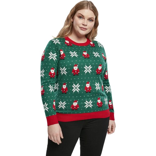 Urban Classics Ladies Santa Christmas Sweater x-masgreen 5XL