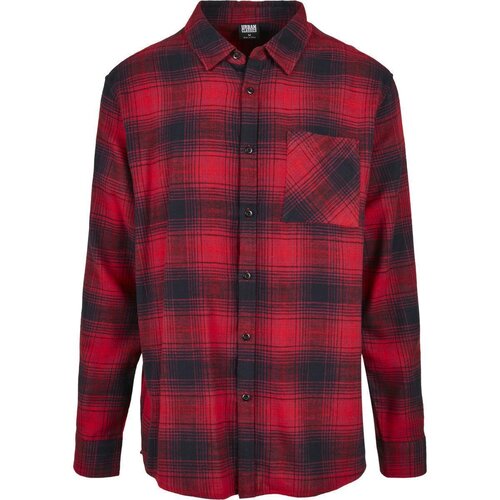 Urban Classics Oversized Checked Grunge Shirt black/red L