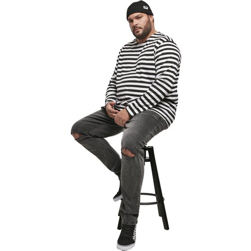 Urban Classics Regular Stripe LS white/black 4XL