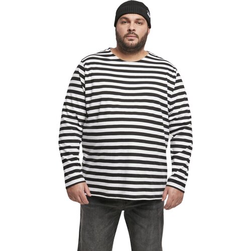 Urban Classics Regular Stripe LS white/black 4XL