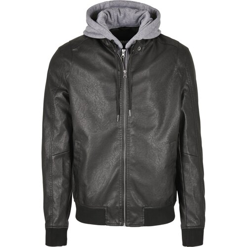Urban Classics Fleece Hooded Fake Leather Jacket