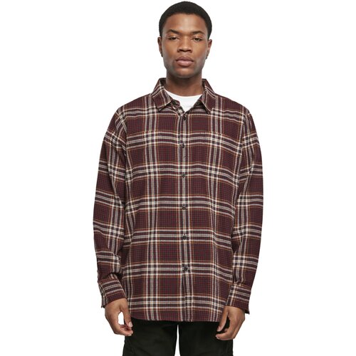 Urban Classics Checked Campus Shirt cherry/honey L