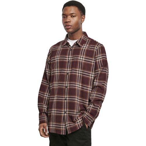 Urban Classics Checked Campus Shirt cherry/honey L