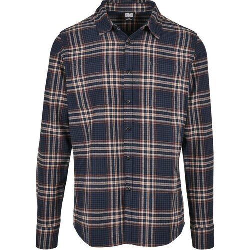 Urban Classics Checked Campus Shirt darkblue/rustred L