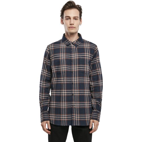 Urban Classics Checked Campus Shirt darkblue/rustred L