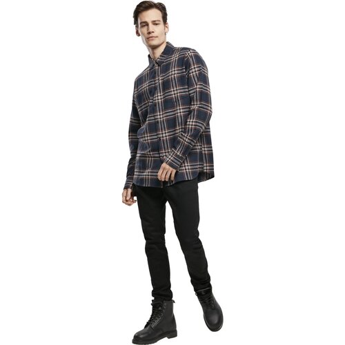 Urban Classics Checked Campus Shirt darkblue/rustred L