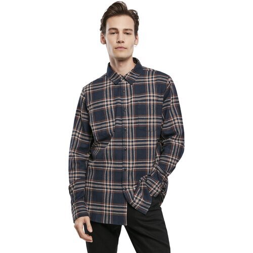 Urban Classics Checked Campus Shirt darkblue/rustred L