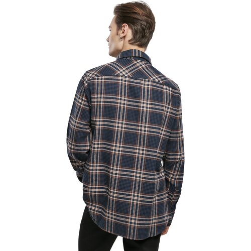 Urban Classics Checked Campus Shirt darkblue/rustred L