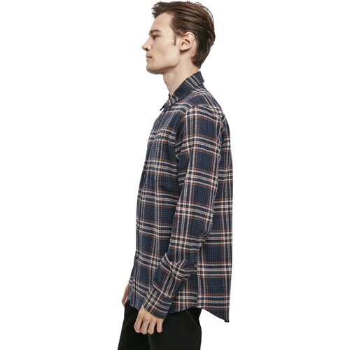 Urban Classics Checked Campus Shirt darkblue/rustred L