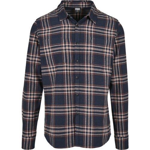 Urban Classics Checked Campus Shirt darkblue/rustred S