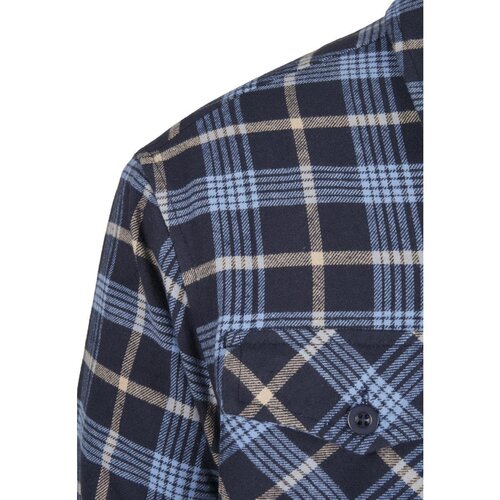Urban Classics Plaid Quilted Shirt Jacket lightblue/darkblue L