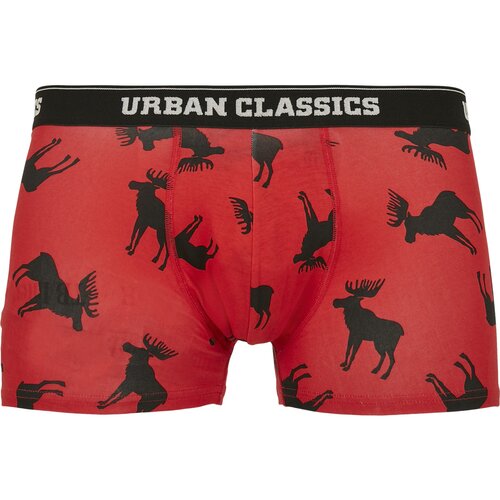 Urban Classics Boxer Shorts 3-Pack red plaid aop+moose aop+blk XXL