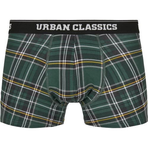Urban Classics Boxer Shorts 3-Pack dgrn plaidaop+btlgrn/dblu+dgrn 3XL