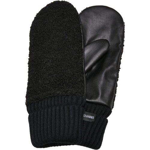 Urban Classics Sherpa Imitation Leather Gloves black S/M