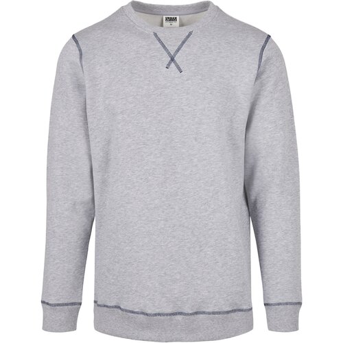 Urban Classics Organic Contrast Flatlock Stitched Crew grey/darkblue 5XL