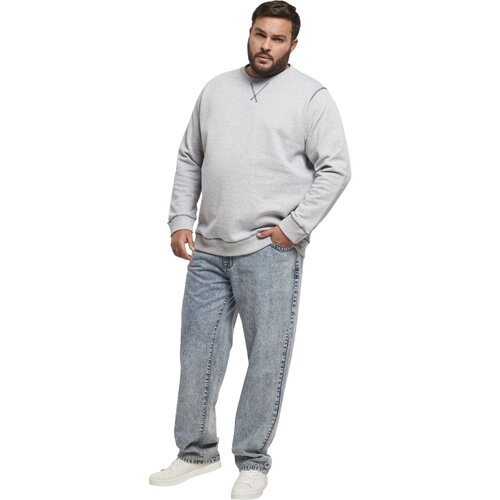 Urban Classics Organic Contrast Flatlock Stitched Crew grey/darkblue 5XL