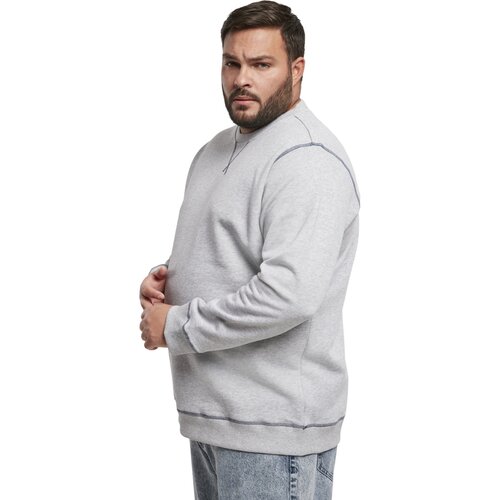 Urban Classics Organic Contrast Flatlock Stitched Crew grey/darkblue 5XL