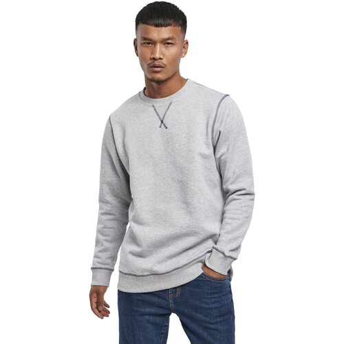 Urban Classics Organic Contrast Flatlock Stitched Crew grey/darkblue S