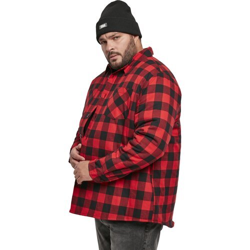 Urban Classics Padded Check Flannel Shirt black/red 5XL