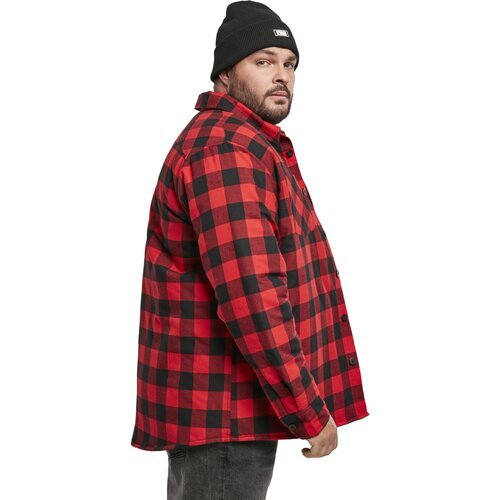 Urban Classics Padded Check Flannel Shirt black/red 5XL