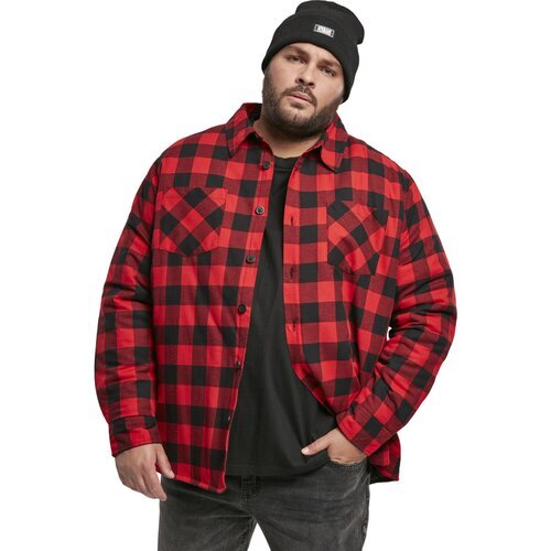 Urban Classics Padded Check Flannel Shirt black/red 5XL