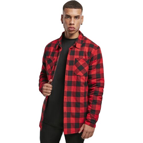 Urban Classics Padded Check Flannel Shirt black/red L