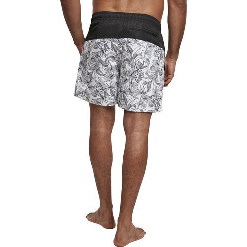 Urban Classics Low Block Pattern Swim Shorts jungle pattern/black S