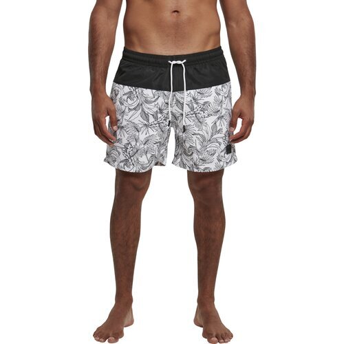 Urban Classics Low Block Pattern Swim Shorts jungle pattern/black XXL