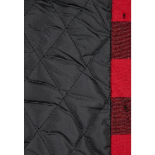 Urban Classics Ladies Flanell Padded Overshirt black/red 3XL