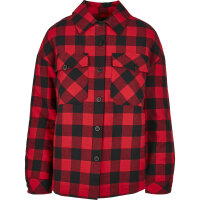 Urban Classics Ladies Flanell Padded Overshirt black/red 3XL
