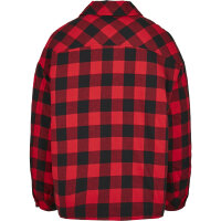 Urban Classics Ladies Flanell Padded Overshirt black/red 3XL