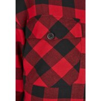 Urban Classics Ladies Flanell Padded Overshirt black/red 3XL