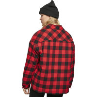 Urban Classics Ladies Flanell Padded Overshirt black/red 3XL