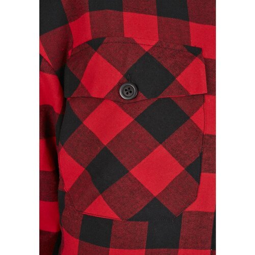 Urban Classics Ladies Flanell Padded Overshirt black/red XS