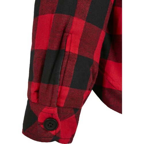 Urban Classics Ladies Flanell Padded Overshirt black/red XS