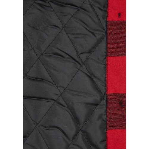 Urban Classics Ladies Flanell Padded Overshirt black/red XS