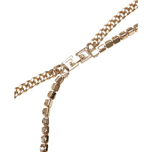 Urban Classics Double Layer Diamond Necklace gold one size