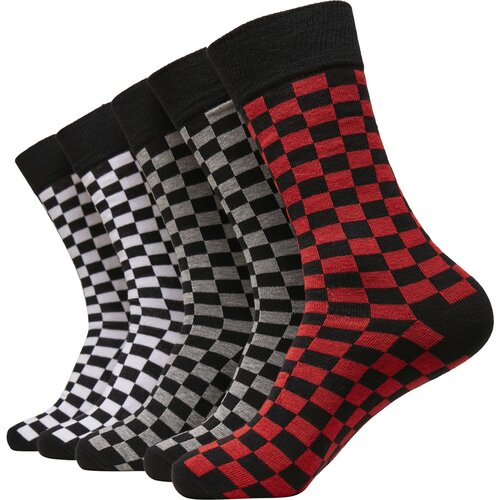 Urban Classics Check Socks 5-Pack blk/h.grey/wht 35-38