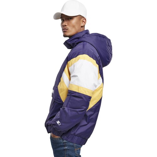 Starter Color Block Half Zip Retro Jacket starter purple/wht/buff yellow S