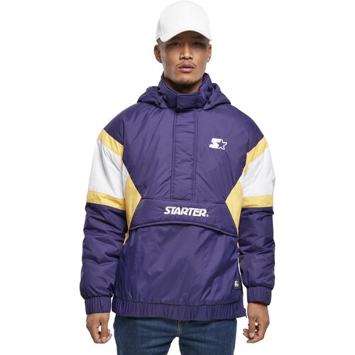 Starter Color Block Half Zip Retro Jacket starter purple/wht/buff yellow S