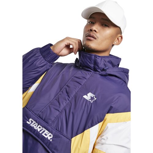 Starter Color Block Half Zip Retro Jacket starter purple/wht/buff yellow S