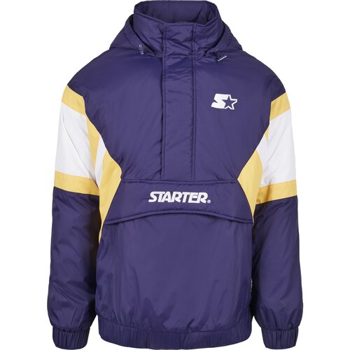 Starter Color Block Half Zip Retro Jacket starter purple/wht/buff yellow S