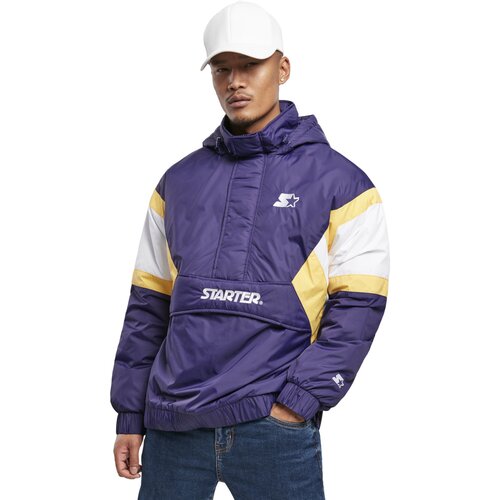 Starter Color Block Half Zip Retro Jacket starter purple/wht/buff yellow XXL
