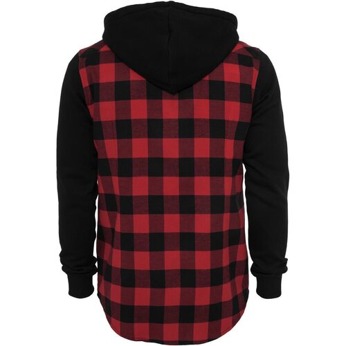 Urban Classics Hooded Checked Flanell Sweat Sleeve Shir blk/red/blk L