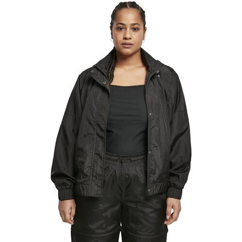 Urban Classics Ladies Oversized Shiny Crinkle Nylon Jacket black 4XL