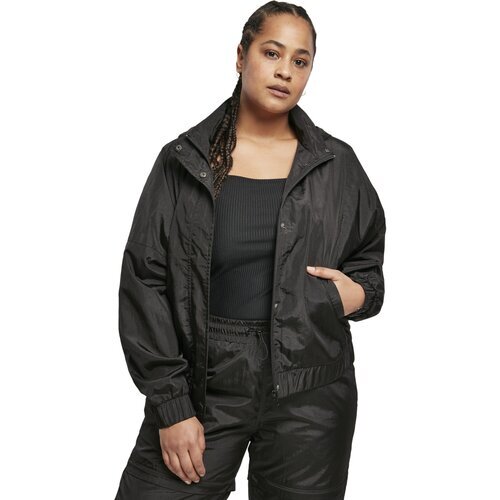 Urban Classics Ladies Oversized Shiny Crinkle Nylon Jacket black 4XL