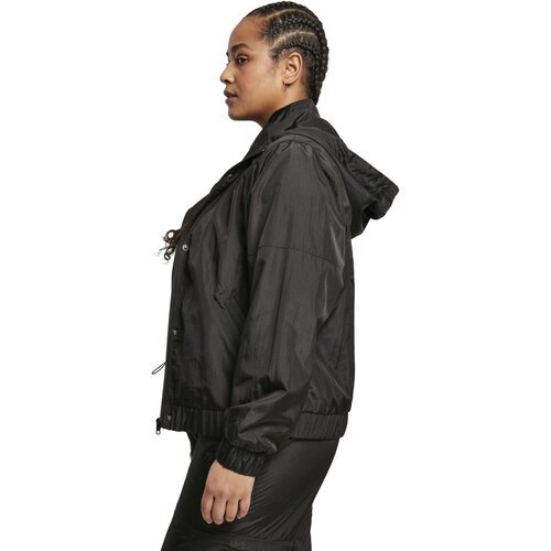 Urban Classics Ladies Oversized Shiny Crinkle Nylon Jacket black 4XL