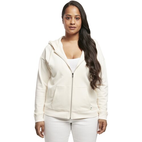 Urban Classics Ladies Organic Terry Zip Hoody whitesand 5XL